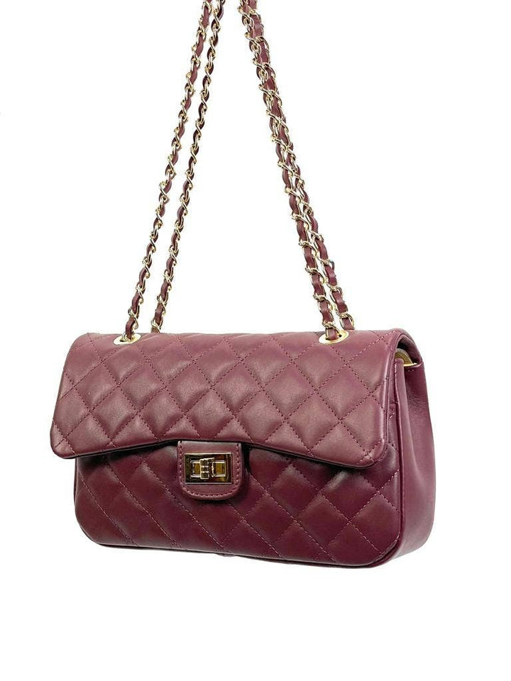 Premium Quilted Leather Bag: Black