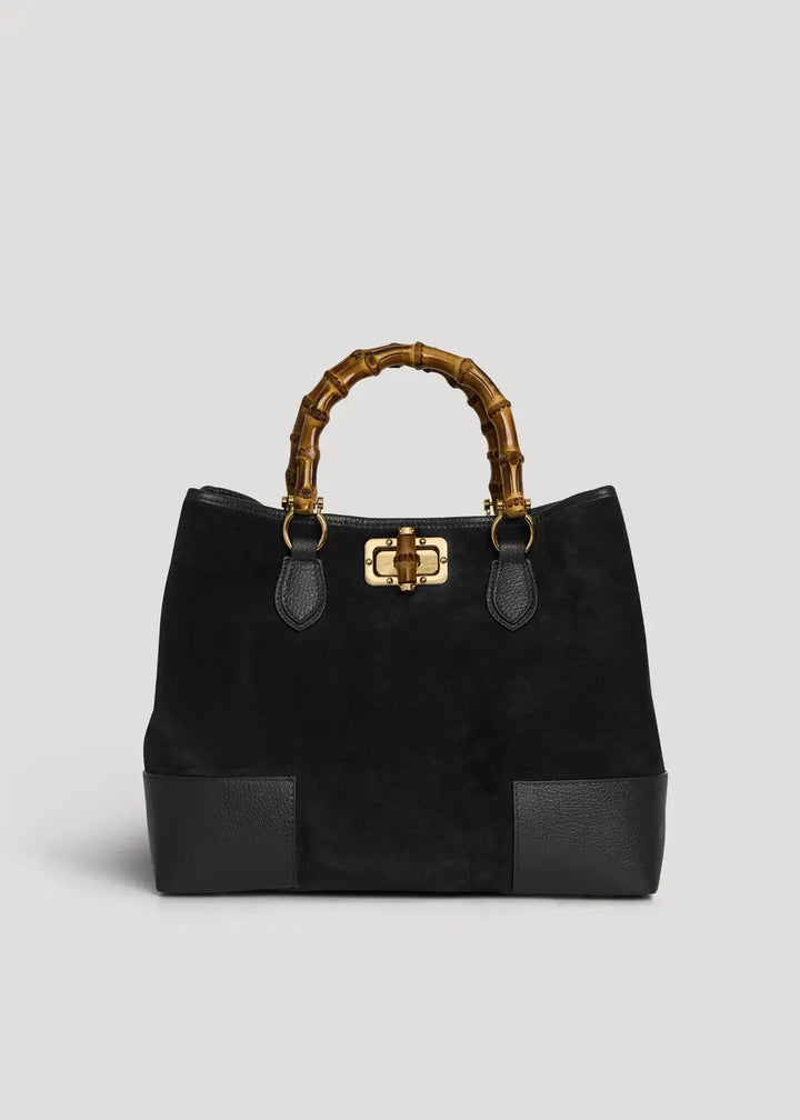 Large Handbag Italian Suede: Oliva