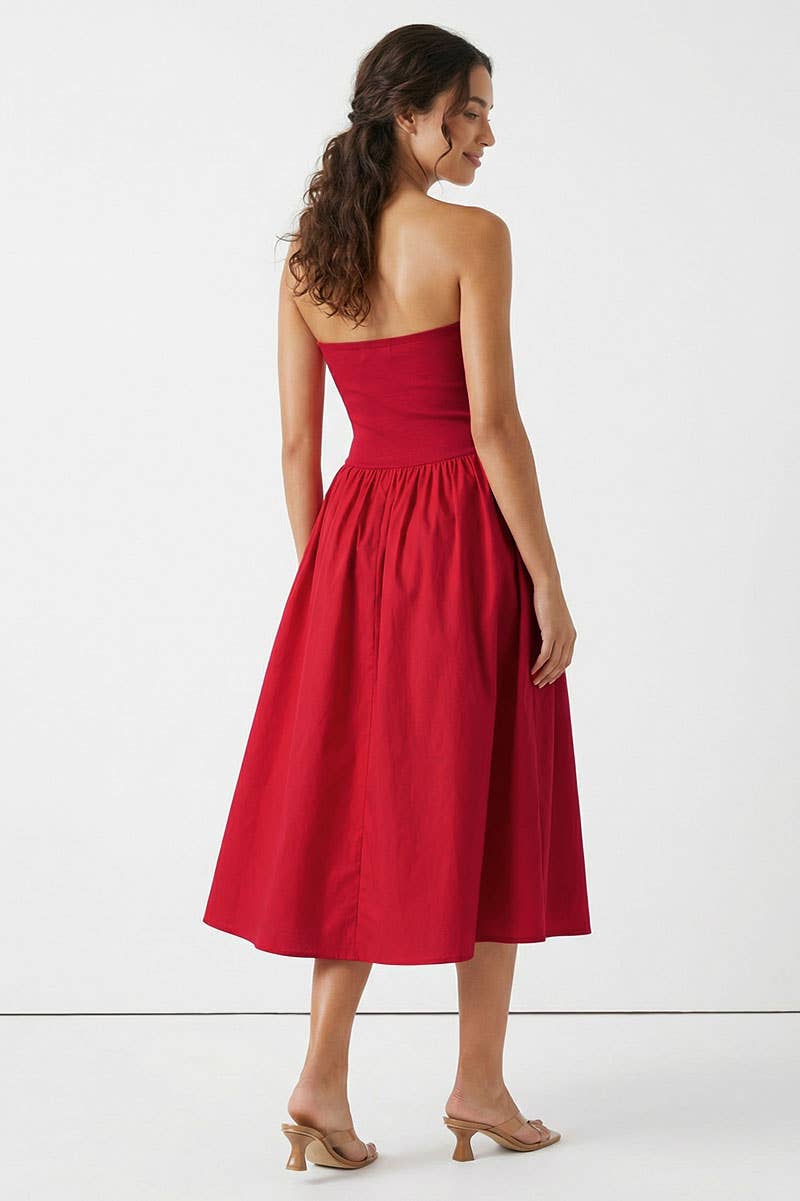 Strapless Maxi Dress: Black / L