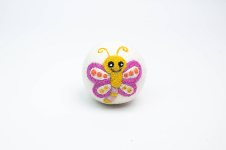 DRYER BALL: Yellow/Pink Butterfly
