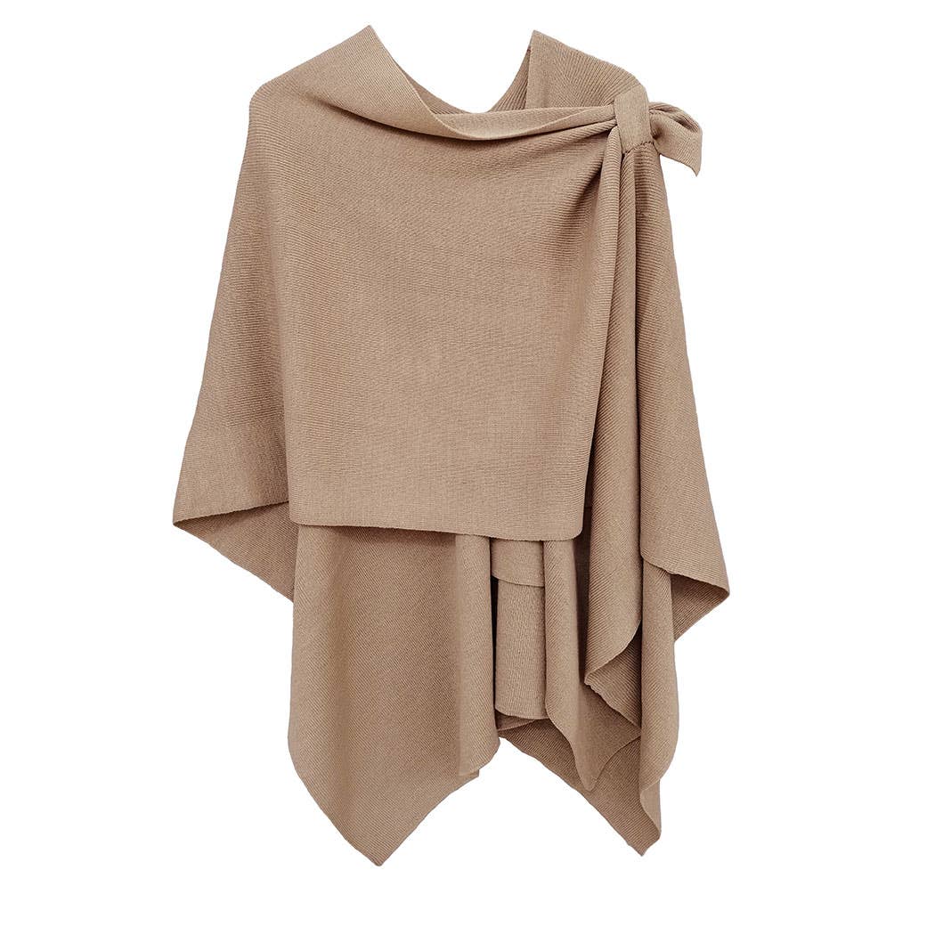Ruana with Shoulder Strap: GRY