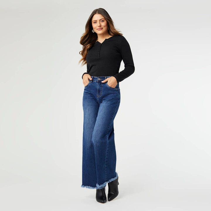 Wide Leg: L / Dark Denim