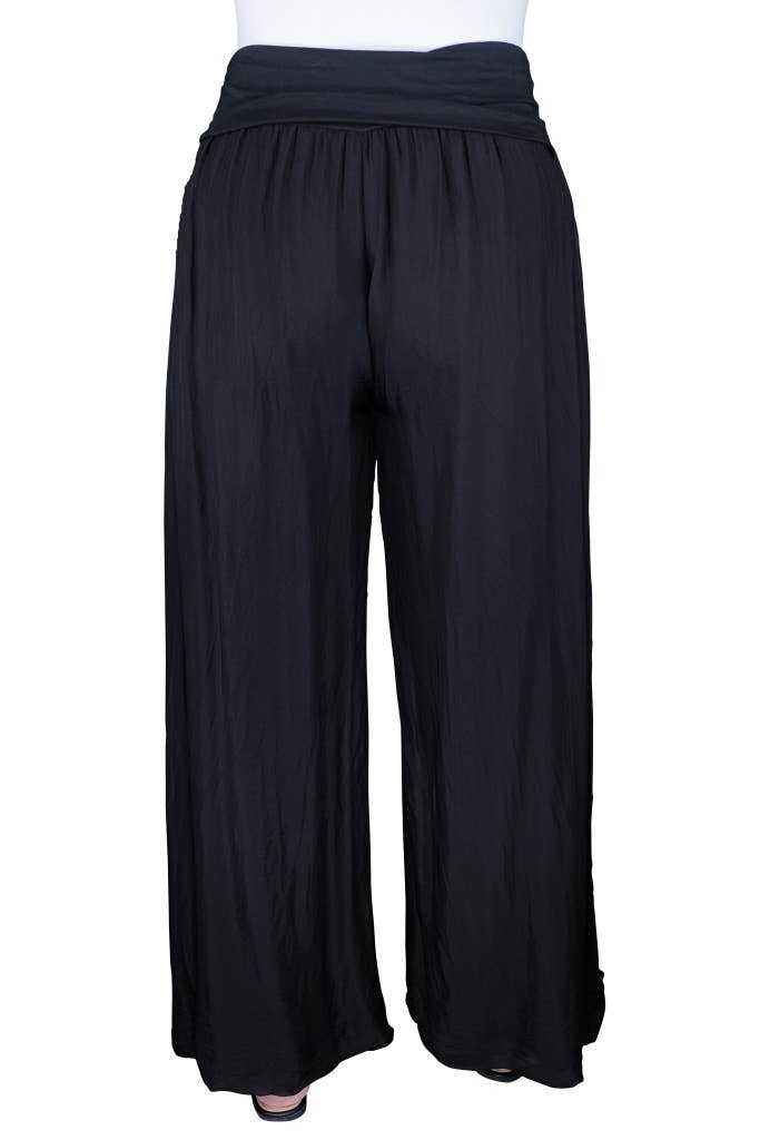 Foldover Waist Silk Pant (PL203):Army