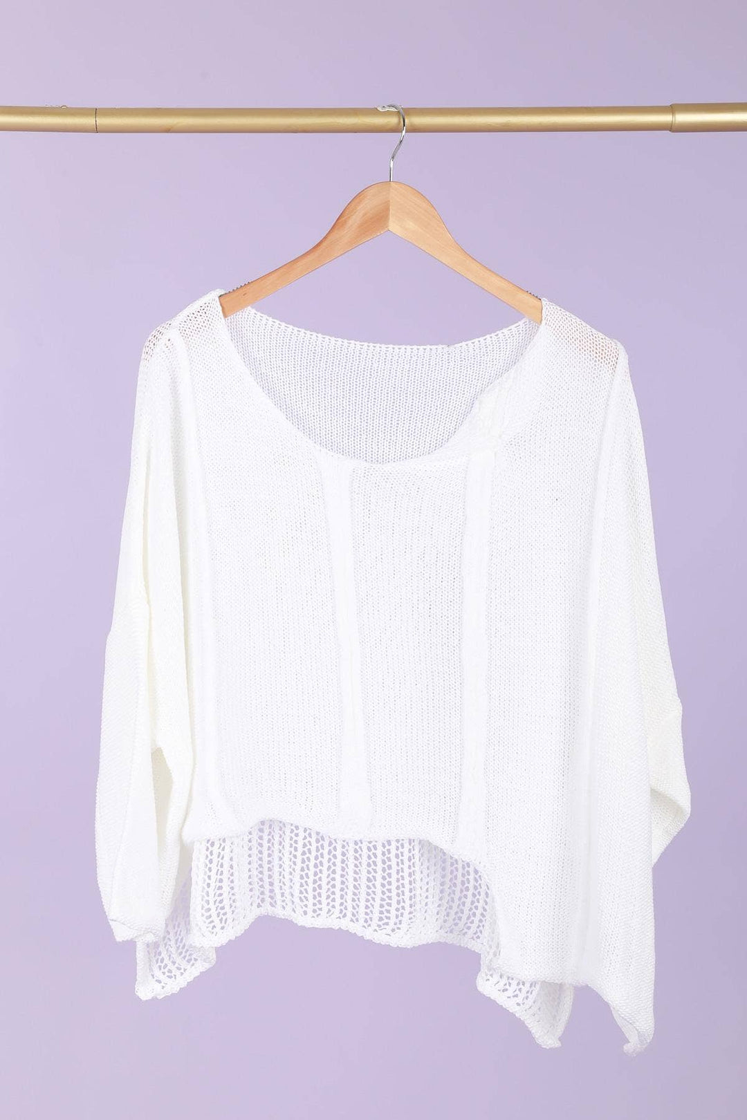 61113 100% COTTON SWEATER: White