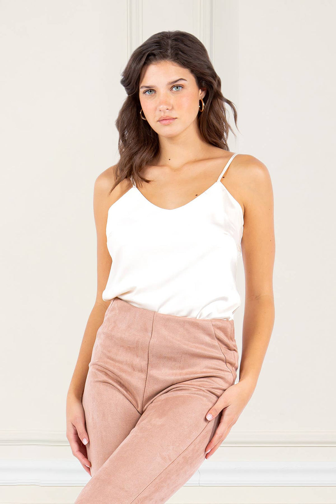 Satin Cami: Purple / M