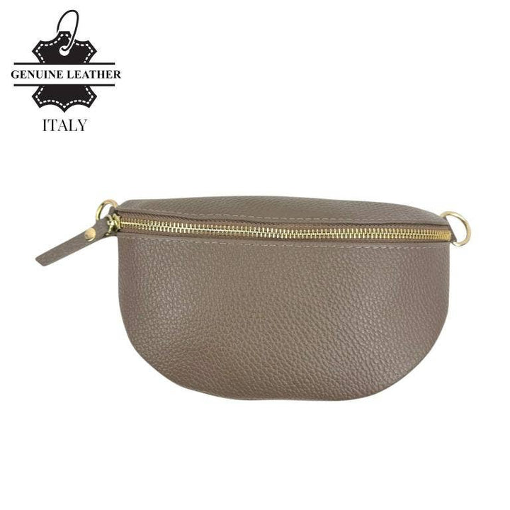 Italian Leather Waist Bag: Orange