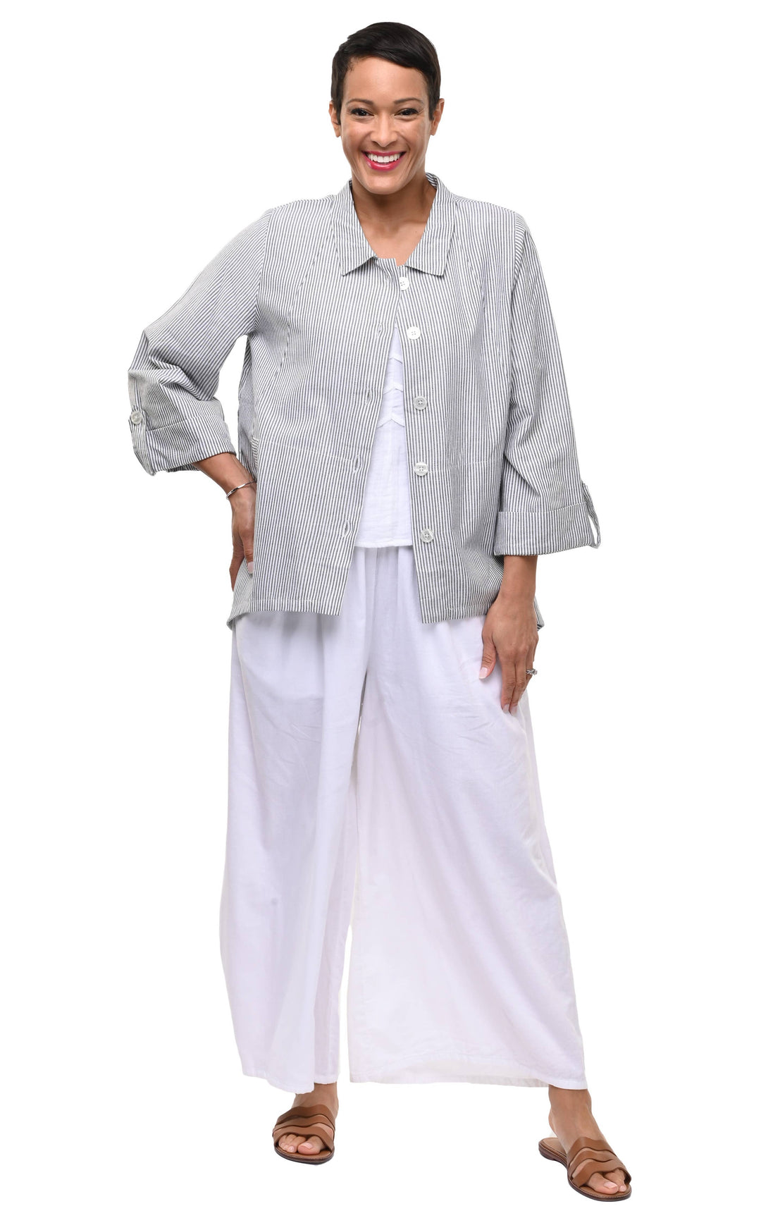 Tulip Clothing - CV1269 Leigh Jacket in Ticking Stripe*: S