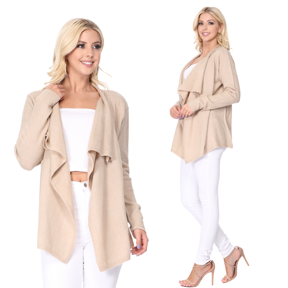 Sweater Cardigan MK8218: MUSHROOM / M