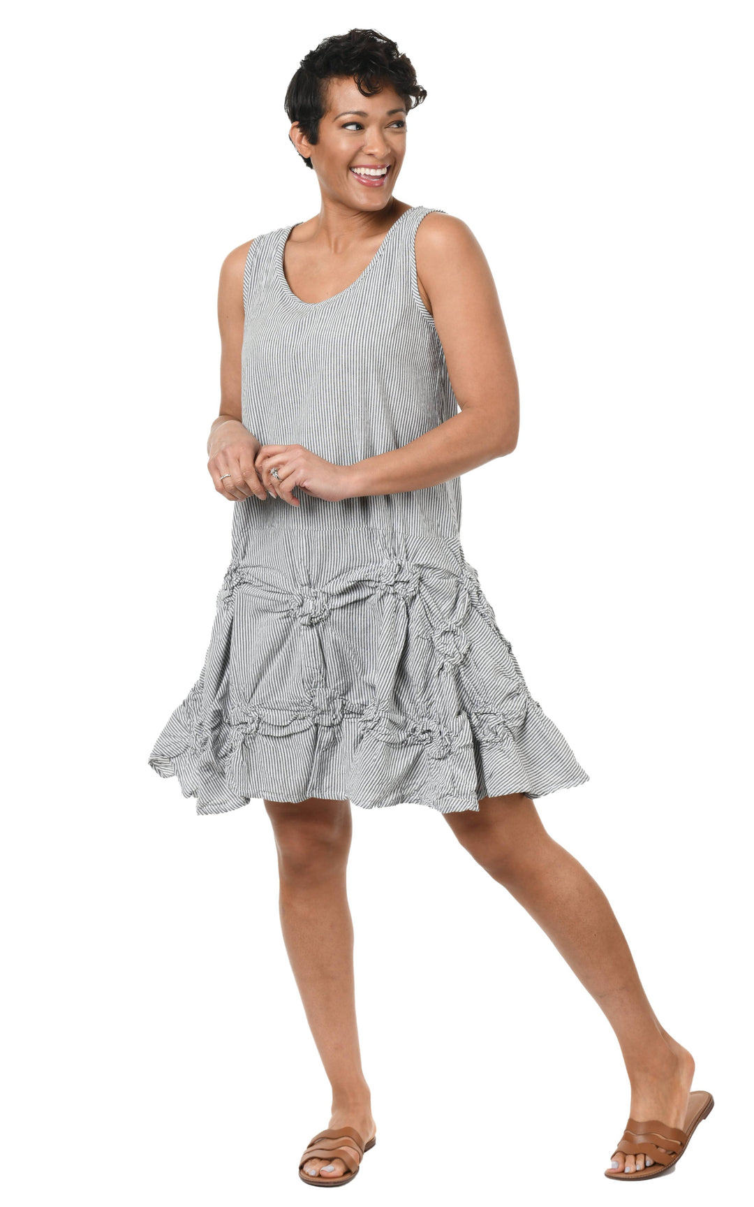 Tulip Clothing - CV379 Matilda Tunic in Ticking Stripe*: L