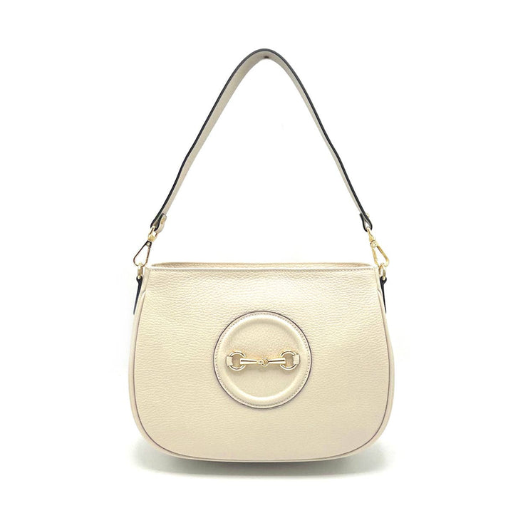 Leather bag, Made in Italy, 112627: Camel