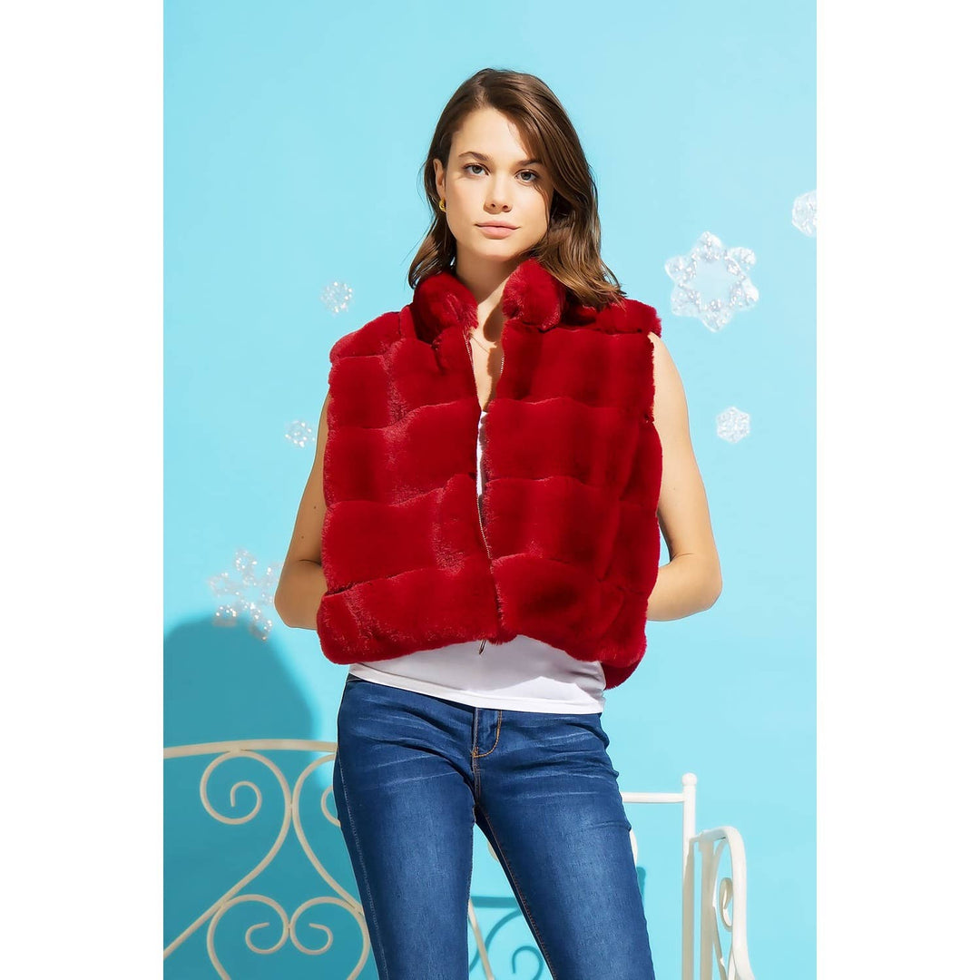SHORT FUR ZIP VEST/ SM