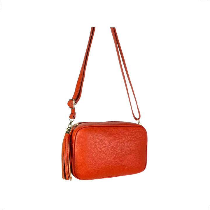 Genuine Leather Bag Tassel: Camel