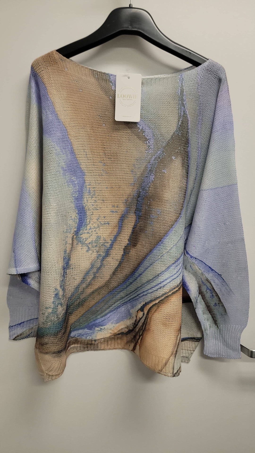 Lavender Print Knit Sweater