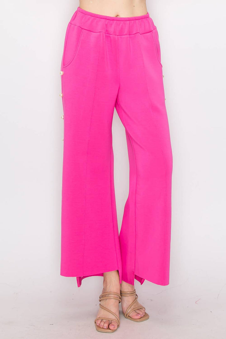 Farrah French Scuba Pant: White / M