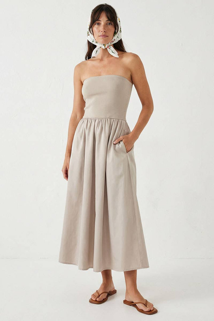 Strapless Maxi Dress: Black / L