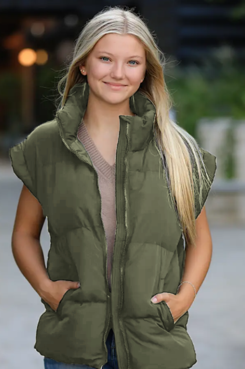 Puffer vest: Black / S