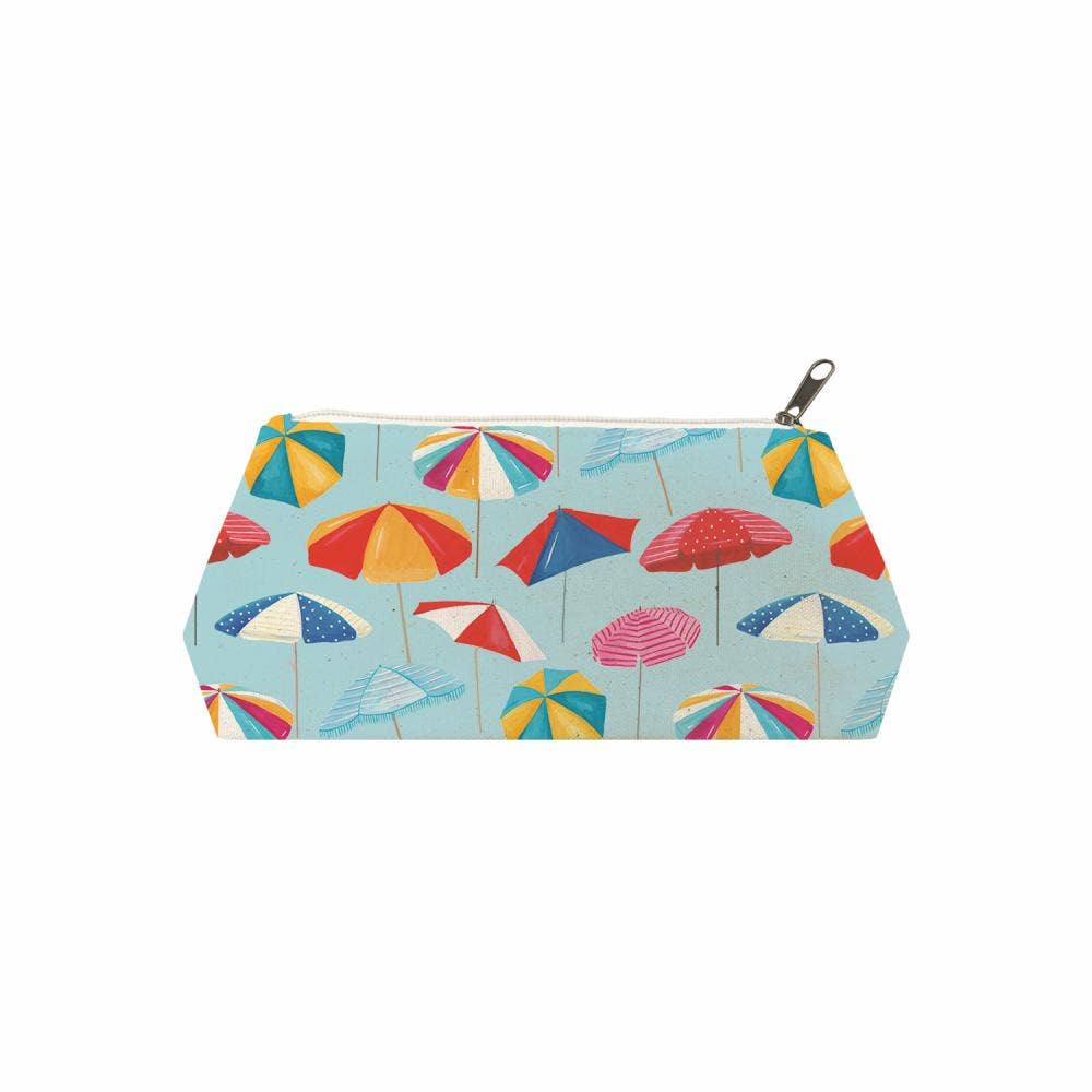 COTTON CANVAS COSMETIC BAG(MEDIUM)-RIVIERA PARASOLS