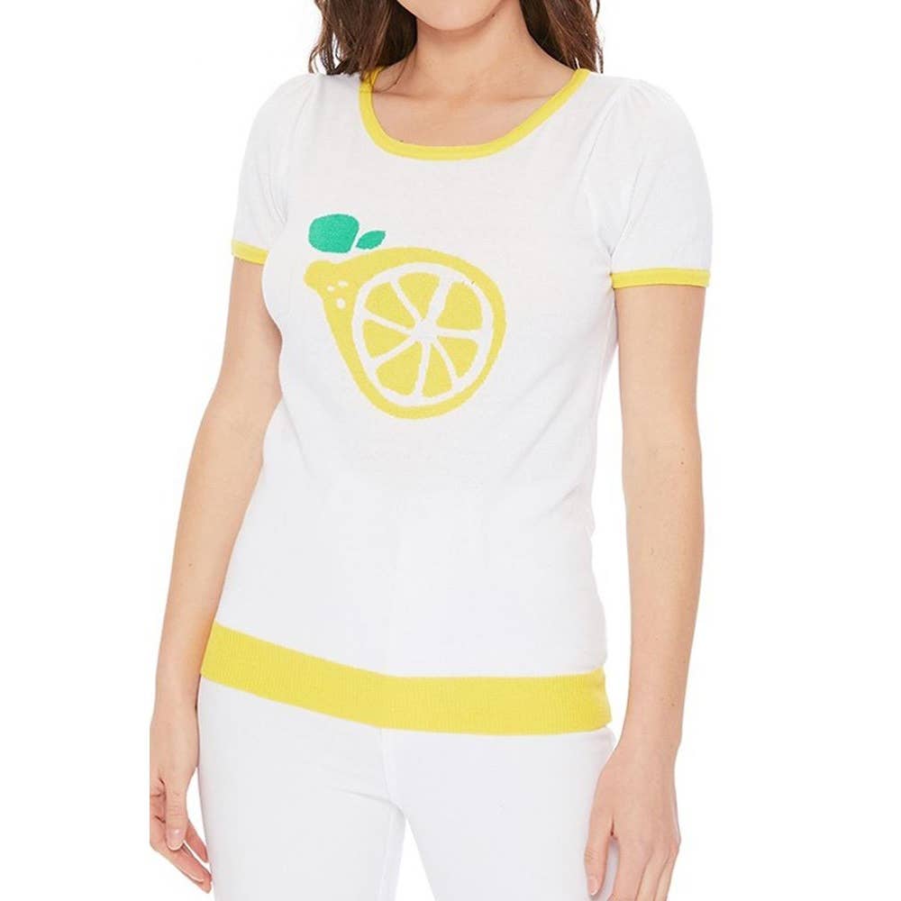 Lemon Print Sweater : / L
