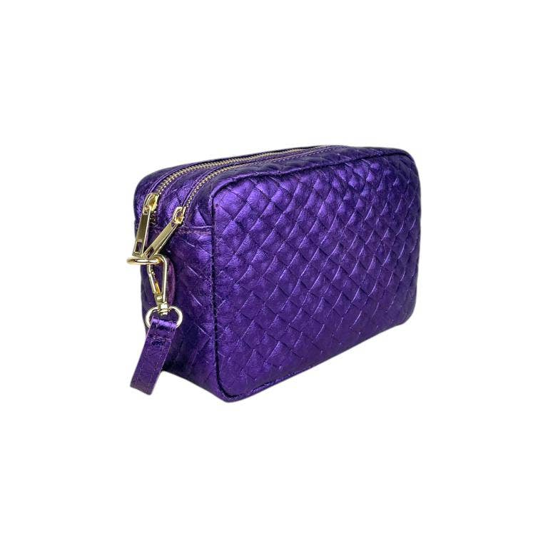 Crossbody Bag in Leather: Silver