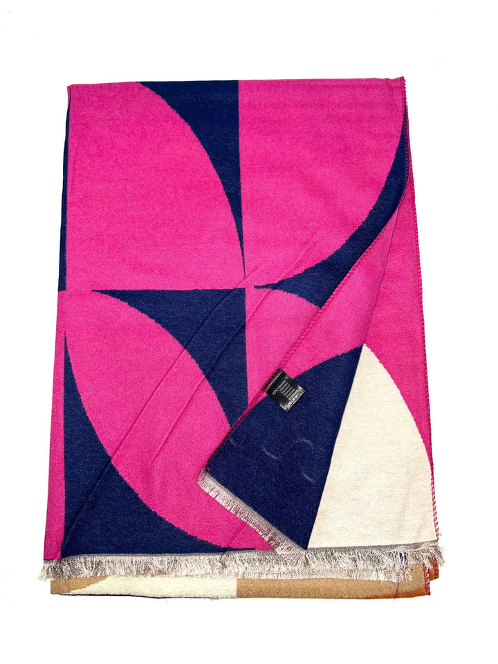 Chic Scarf with Geo Pattern: Red