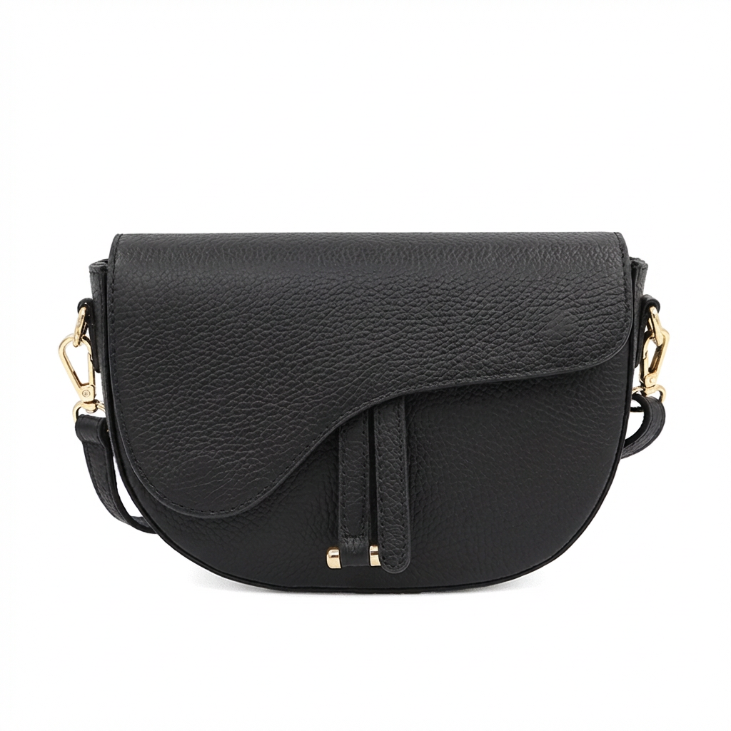 Leather Saddle Bag – Made in Italy: Nero