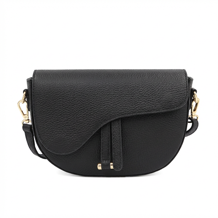 Leather Saddle Bag – Made in Italy: Nero