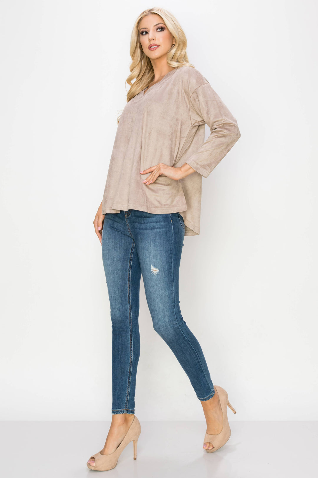 Andrea Suede Top: BERRYWOOD / M / A5415