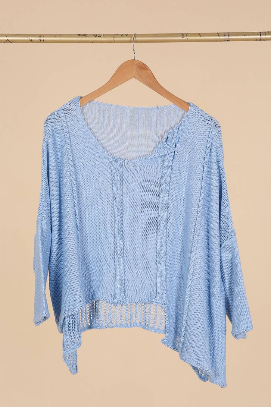 61113 100% COTTON SWEATER: Beige