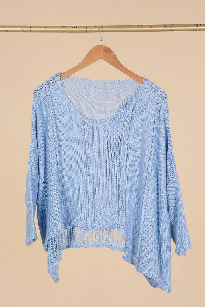 61113 100% COTTON SWEATER: White