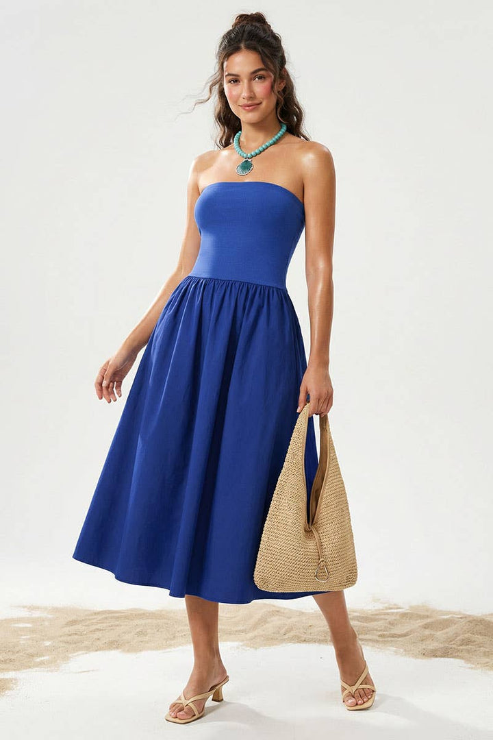 Strapless Maxi Dress: Black / L