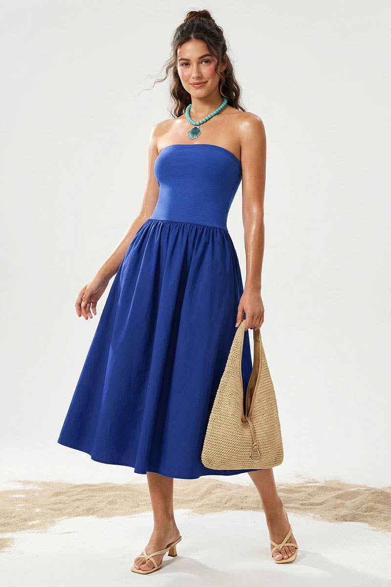 Strapless Maxi Dress: Black / S