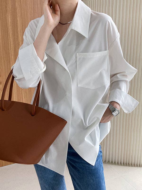 Buttoned Back Blouses: BLACK / L
