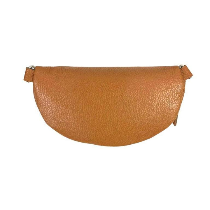 Italian Leather Waist Bag with Zipper: Red