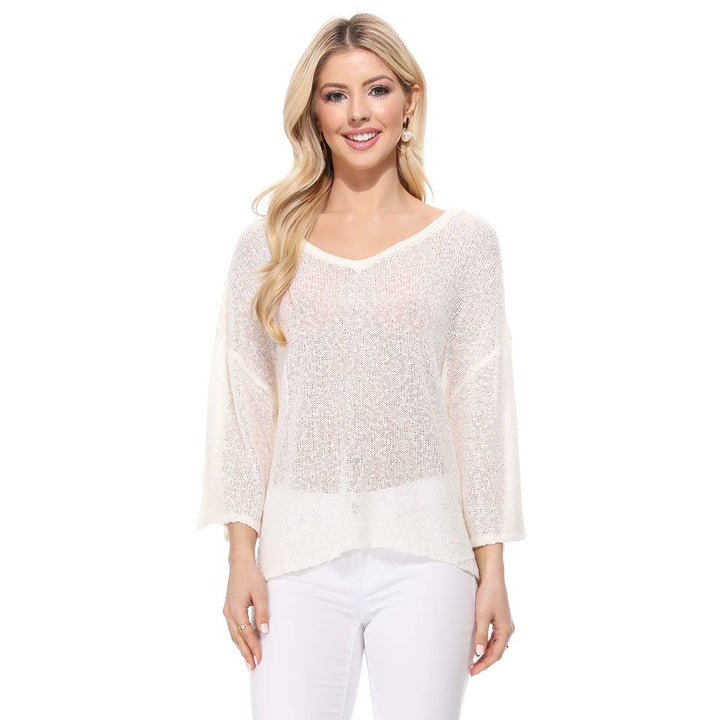V-Nk Knit Top MK3662: BLACK / S