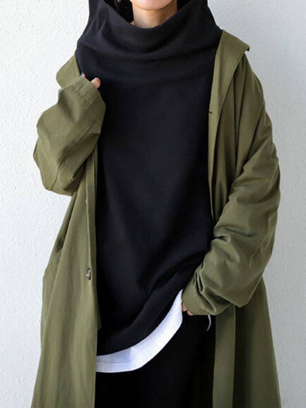 Black&Gray High Oversize T-Shirt: BLACK / L