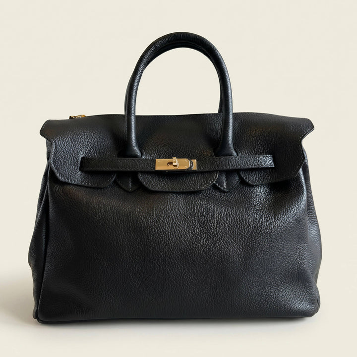 Maxi Bag Leather Made in Italy: Cognac