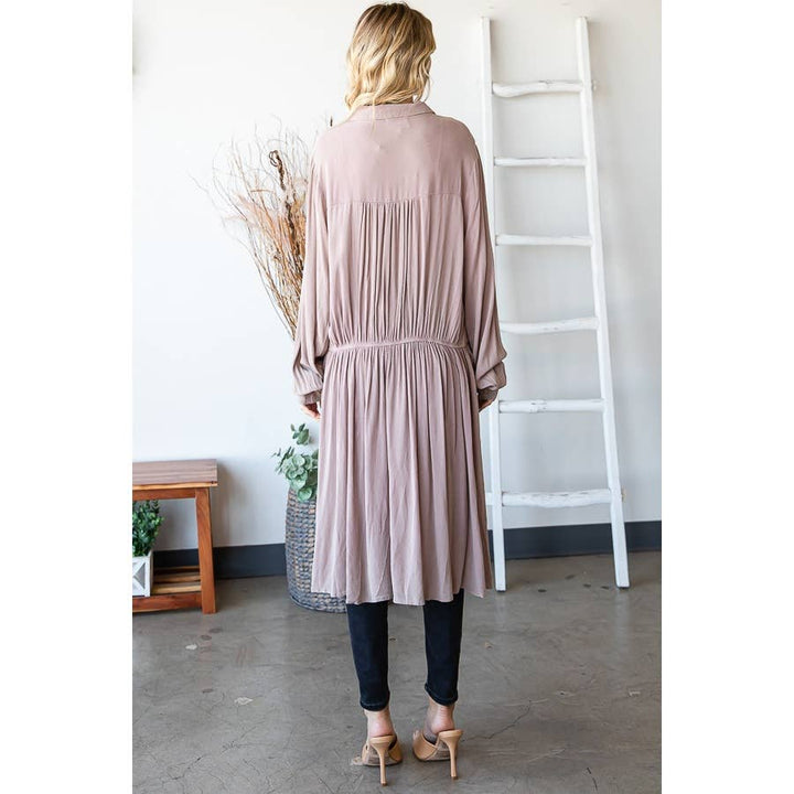 TIE FRONT  L/S TOP: BLACK