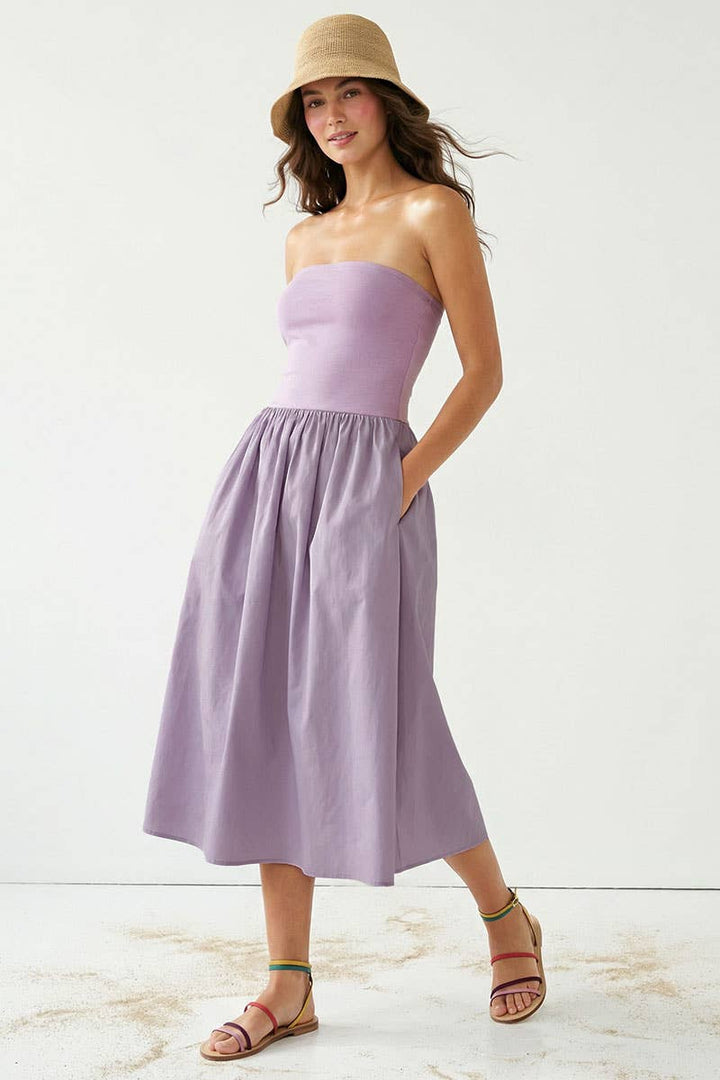 Strapless Maxi Dress: Black / M