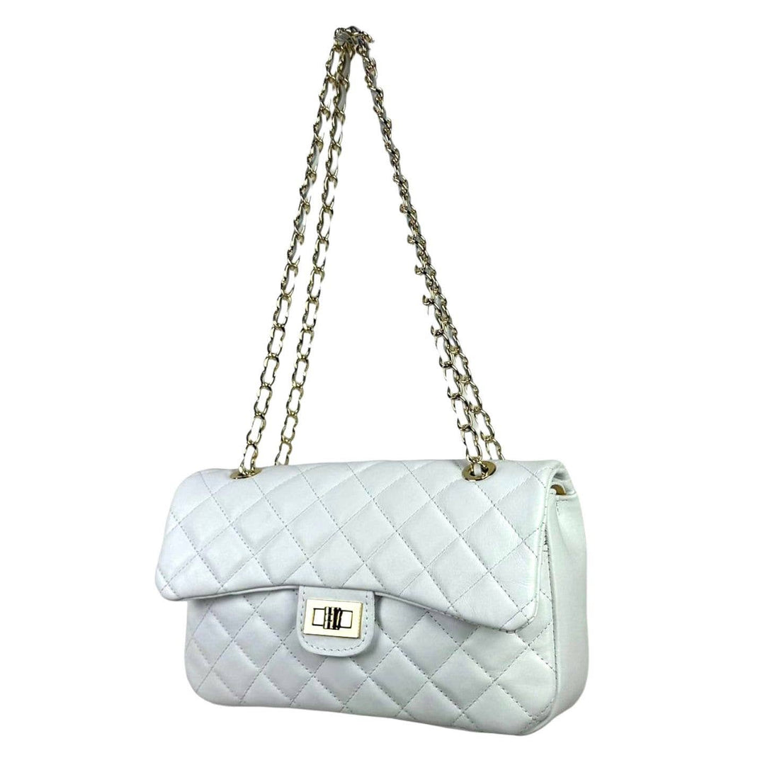Premium Quilted Leather Bag: Black