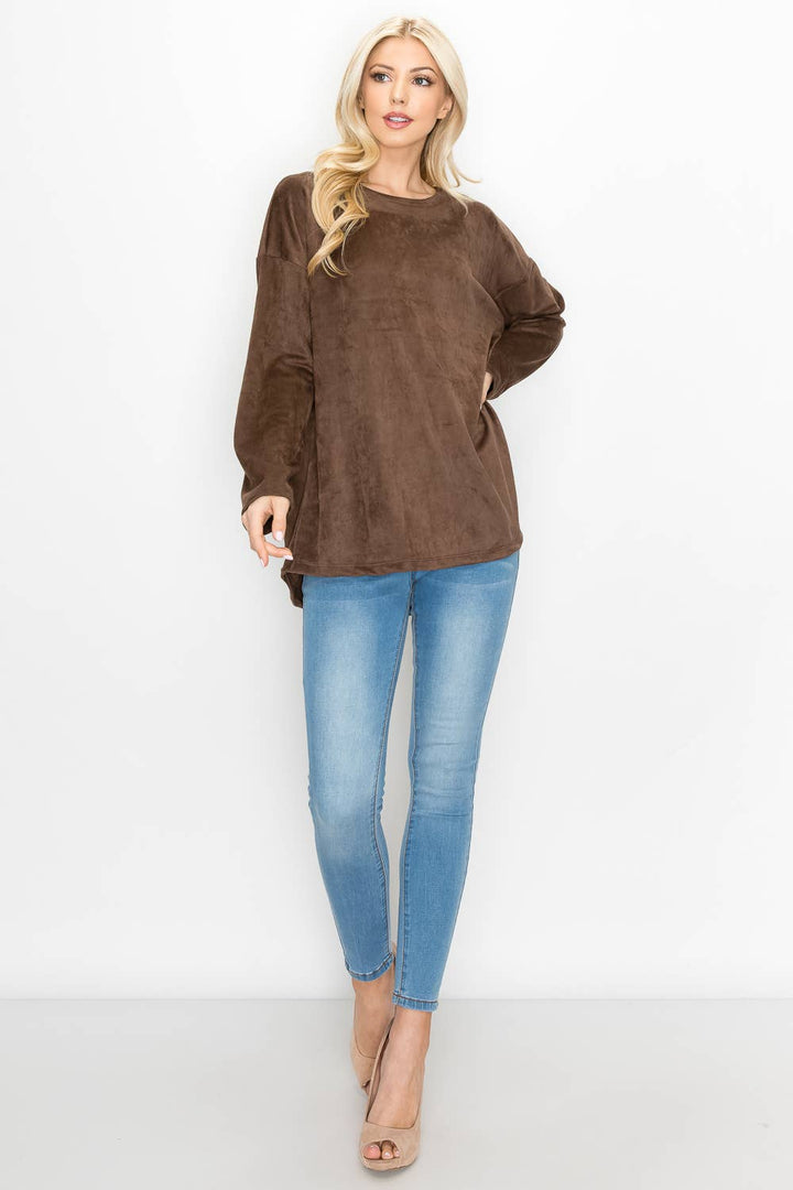 Adi Stretch Suede Top: BLACK / XS / A5418