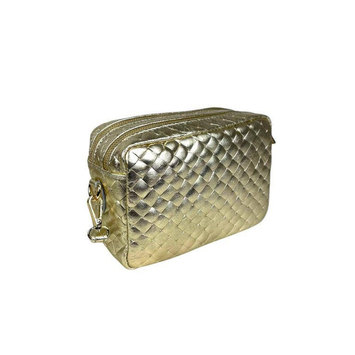 Crossbody Bag in Leather: Silver