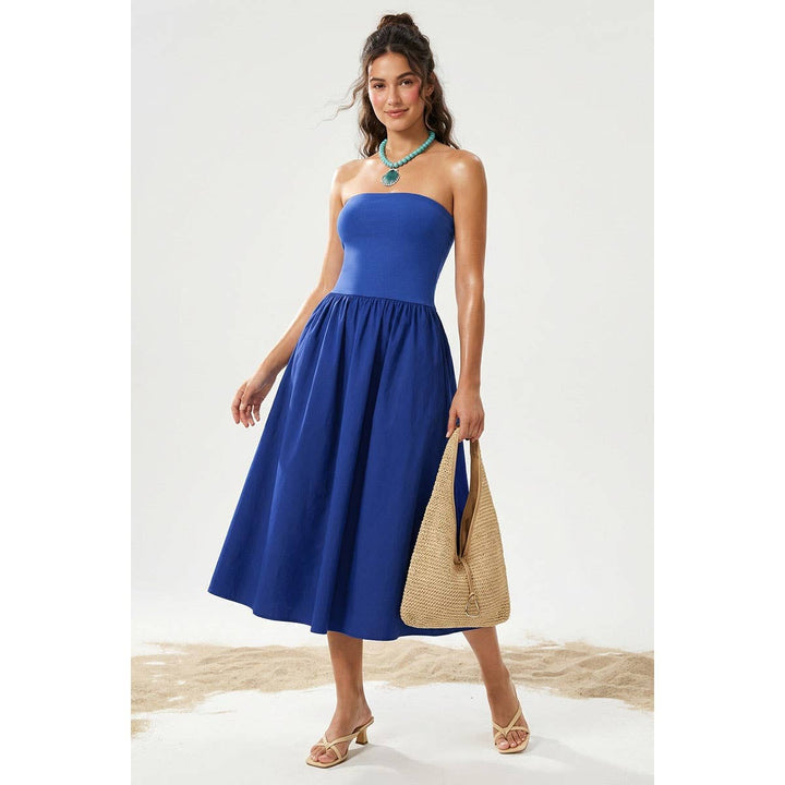 Strapless Maxi Dress: Black / M