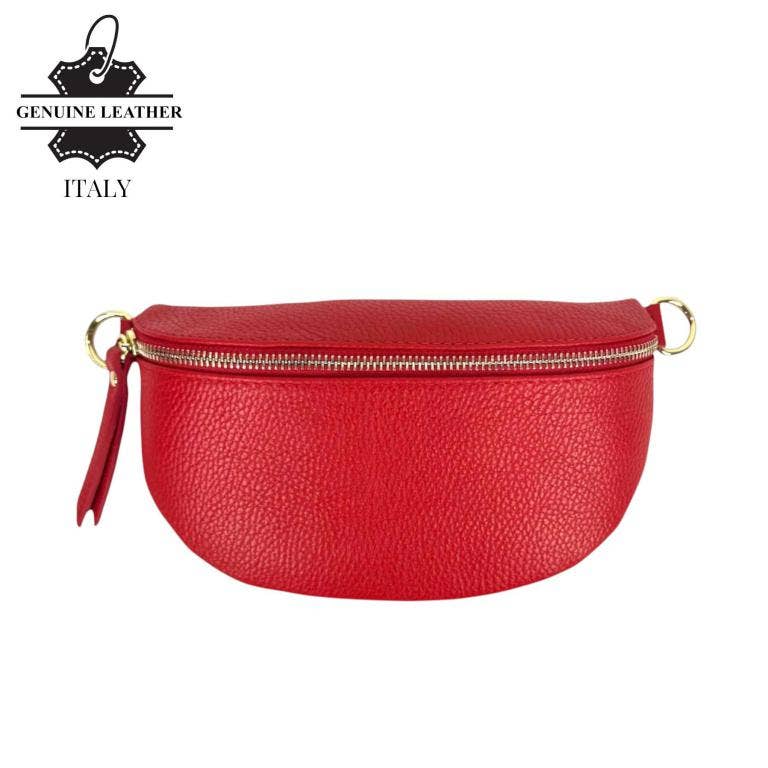 Italian Leather Waist: Red