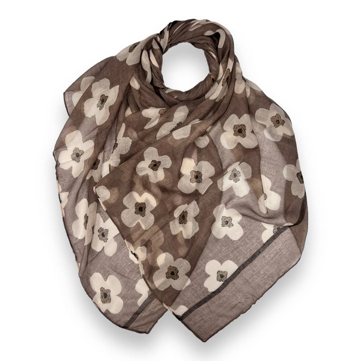 Daisy printed scarf: Navy