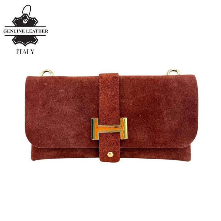 Italian Leather Bag: Suede Black