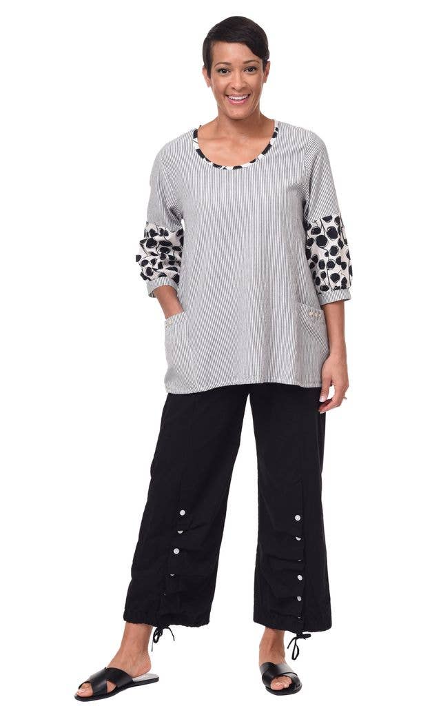 Tulip Clothing - CV1180 Sonya Top in Ticking*: S
