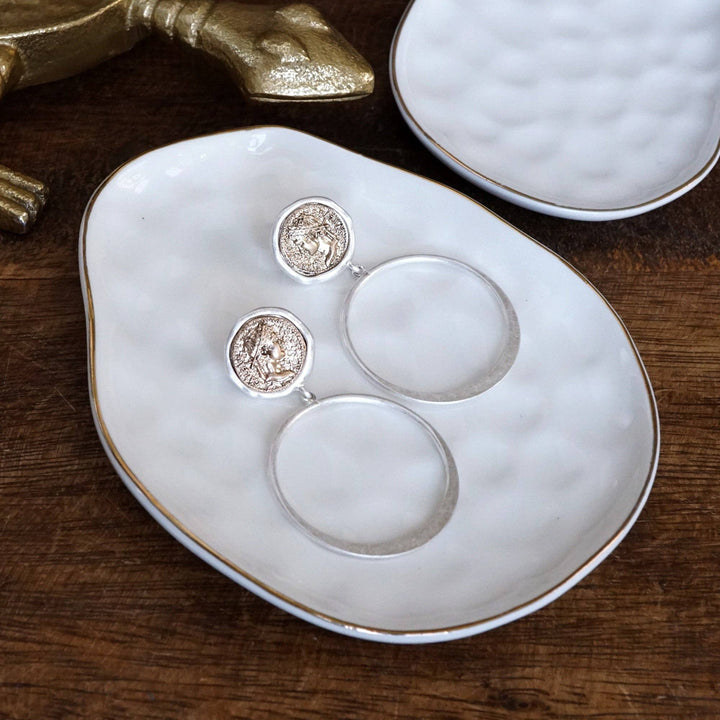 Coin and Hoop Earrings – Silver & Gold