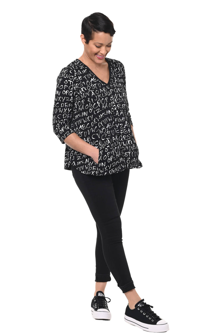 Tulip Clothing - L708 Willa in Black Alphabet*: S