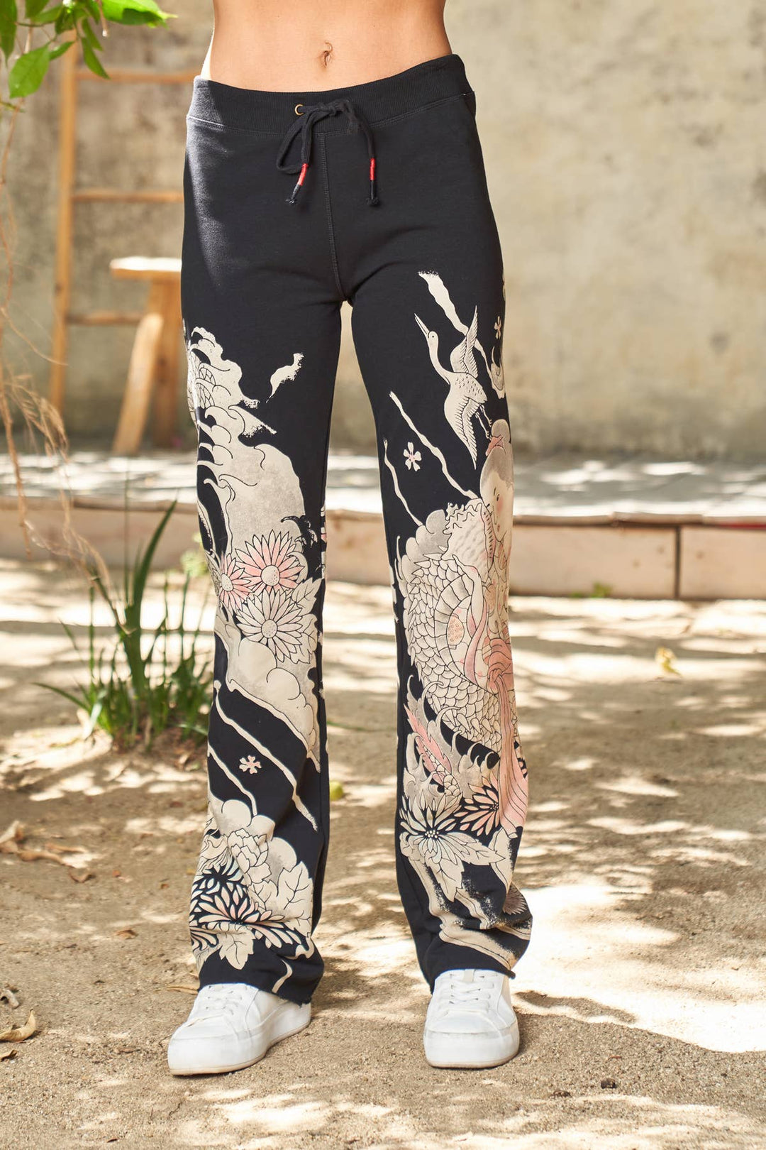Dragon Print Lounge Pant Black / S