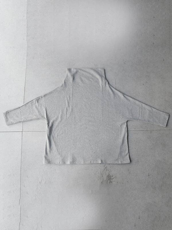 Black&Gray Oversize T-Shirt: GRAY / L
